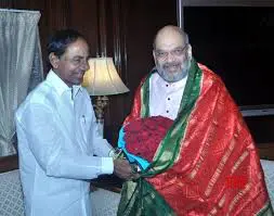 KCR-MEETS-AMIT-SHAH-AND-GAJENDRA-SHEKAWAT